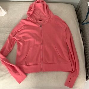 Very comfortable. It shrunk. it has intials faded on the hood